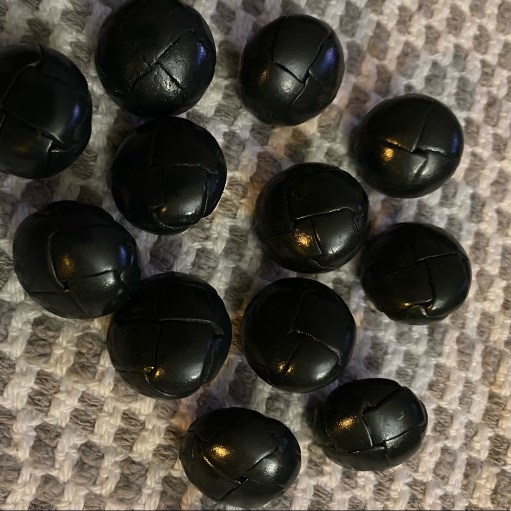 Vintage leather look buttons one dozen (12pcs) HEMISPHERE